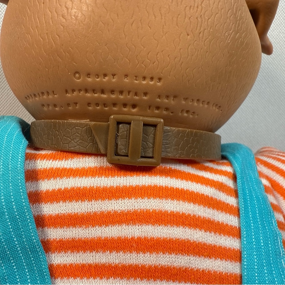 Vintage 1983 Cabbage Patch Kids Koosas Pet Brown Dog Blue Bibs Collar - Picture 5 of 7